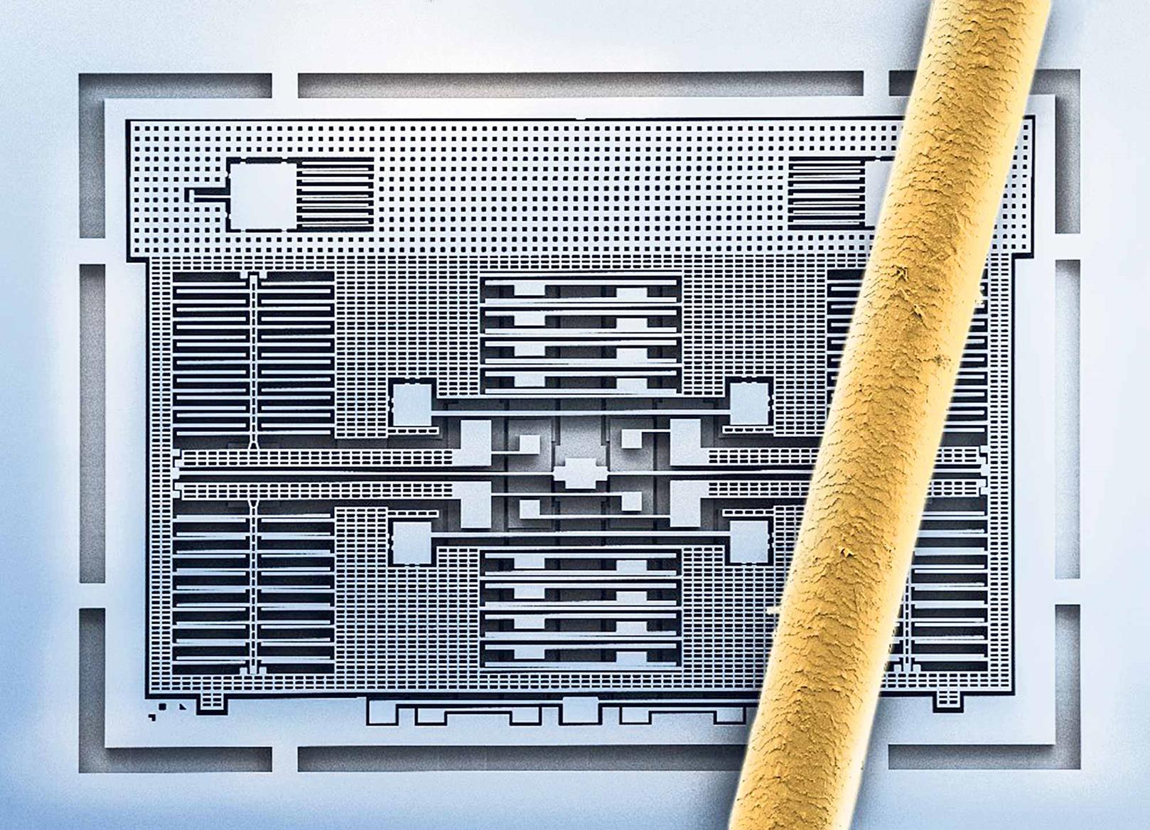 A MEMS system compared with a human hair A MEMS system compared with a human hair