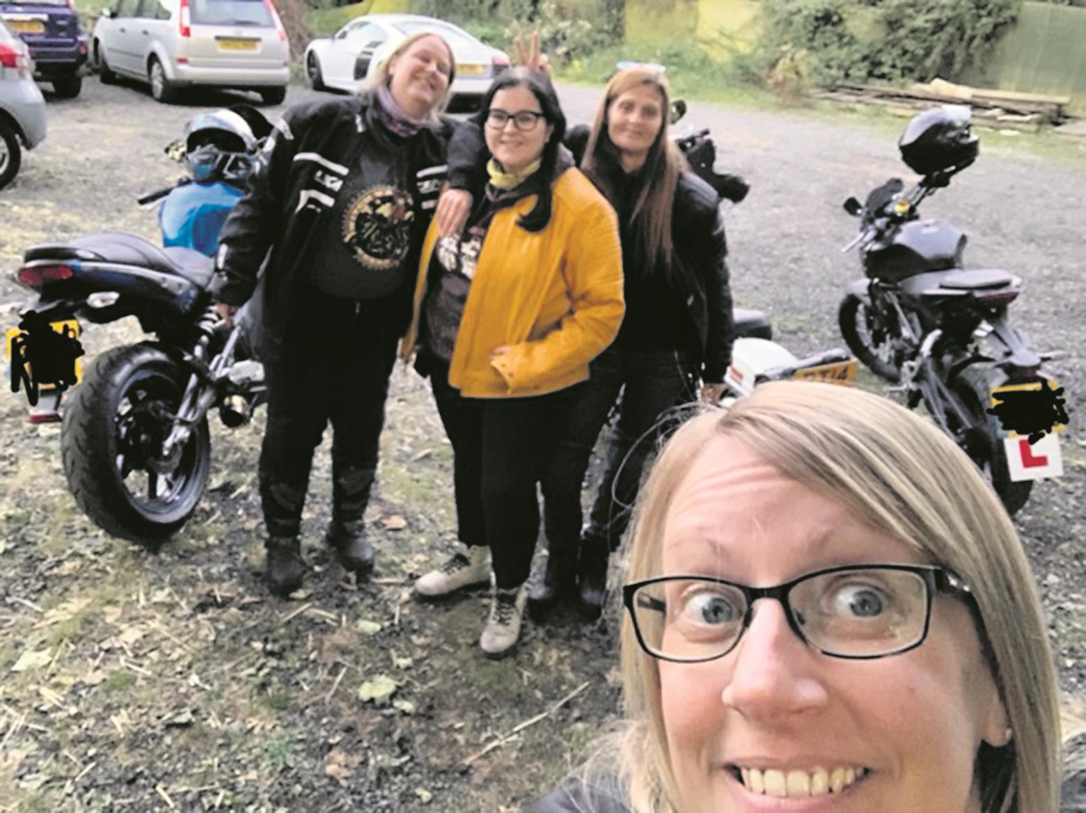 Angi Todd bags a selfie with some riding friends Angi Todd bags a selfie with some riding friends