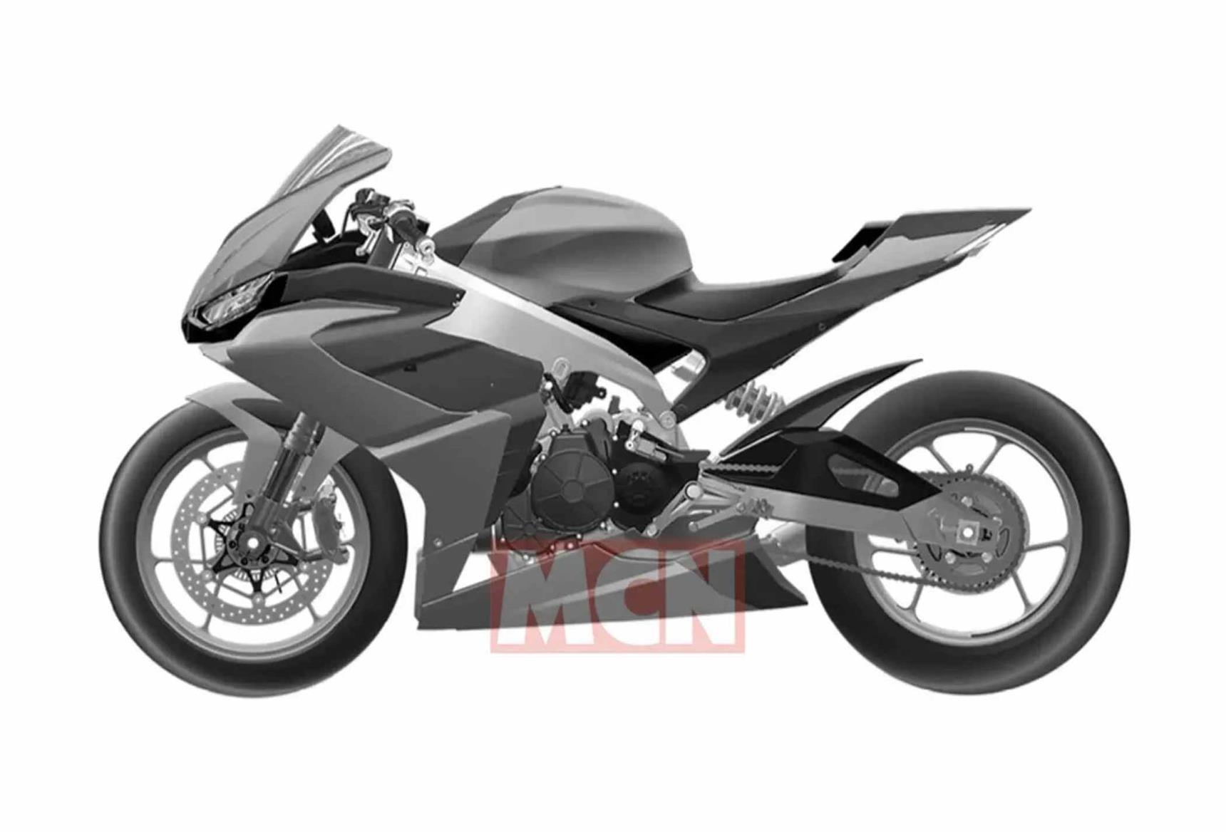 A potential side view of the incoming Aprilia RS660 A potential side view of the incoming Aprilia RS660