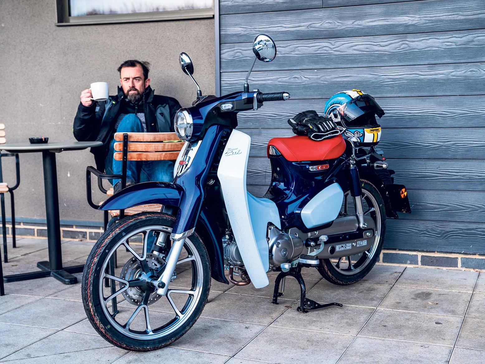 Parked up on the Honda SuperCub C125 Parked up on the Honda SuperCub C125