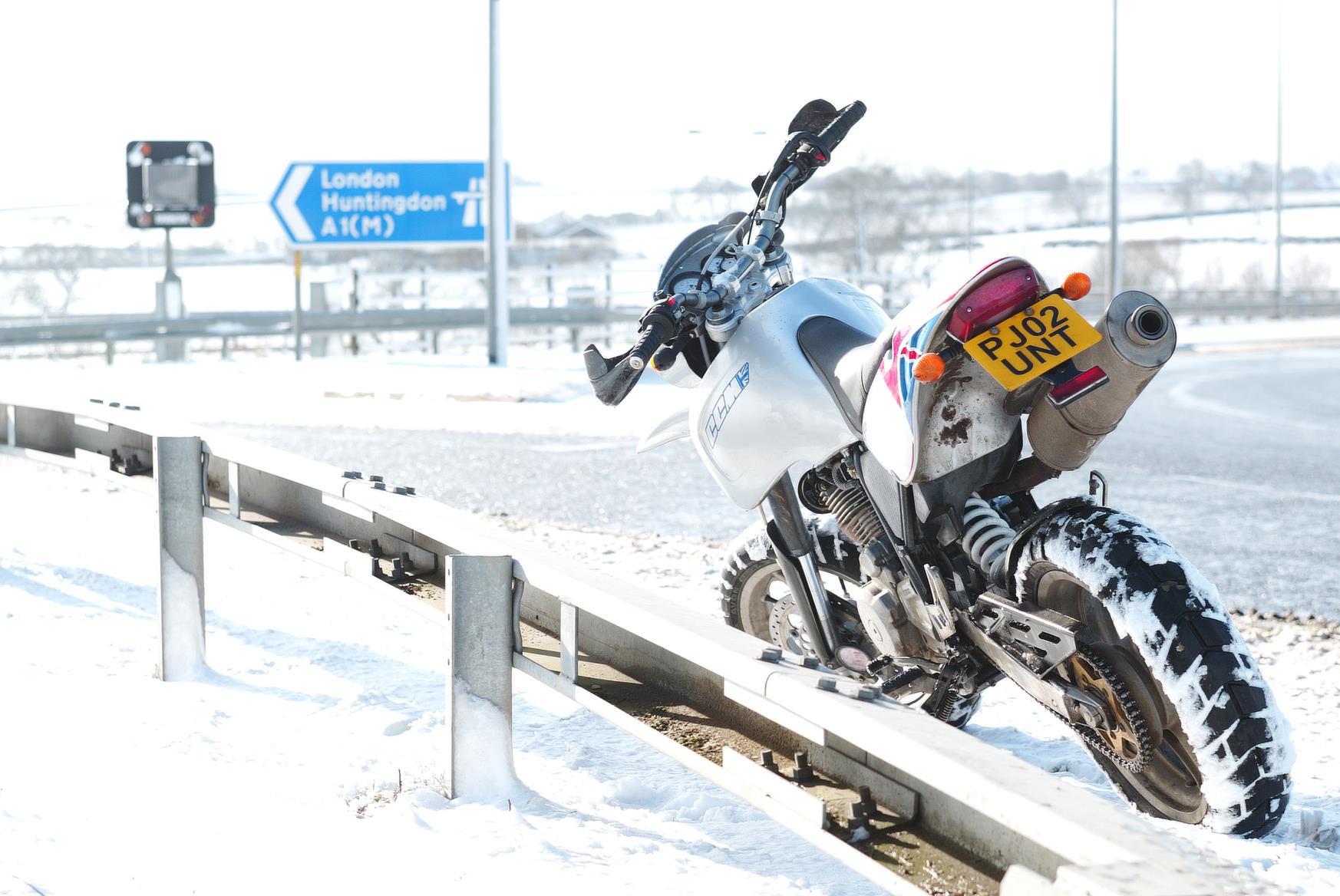 CCM motorbike in the snow CCM motorbike in the snow