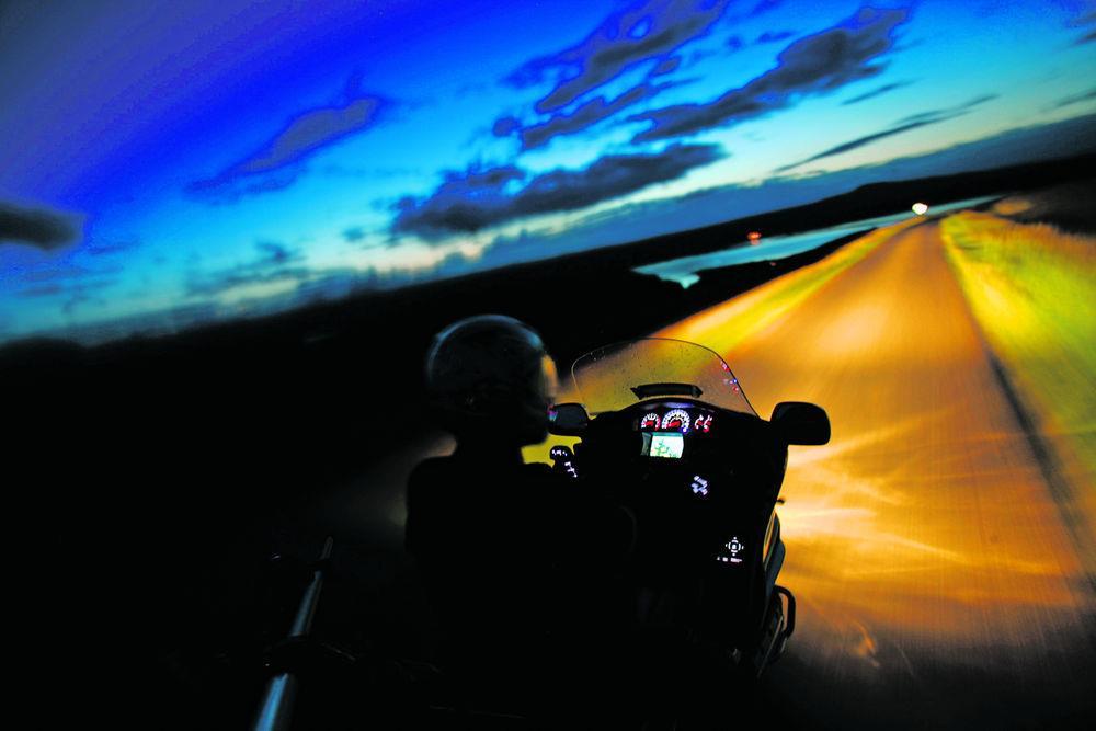 Riding a motorbike in the dark can be tricky Riding a motorbike in the dark can be tricky