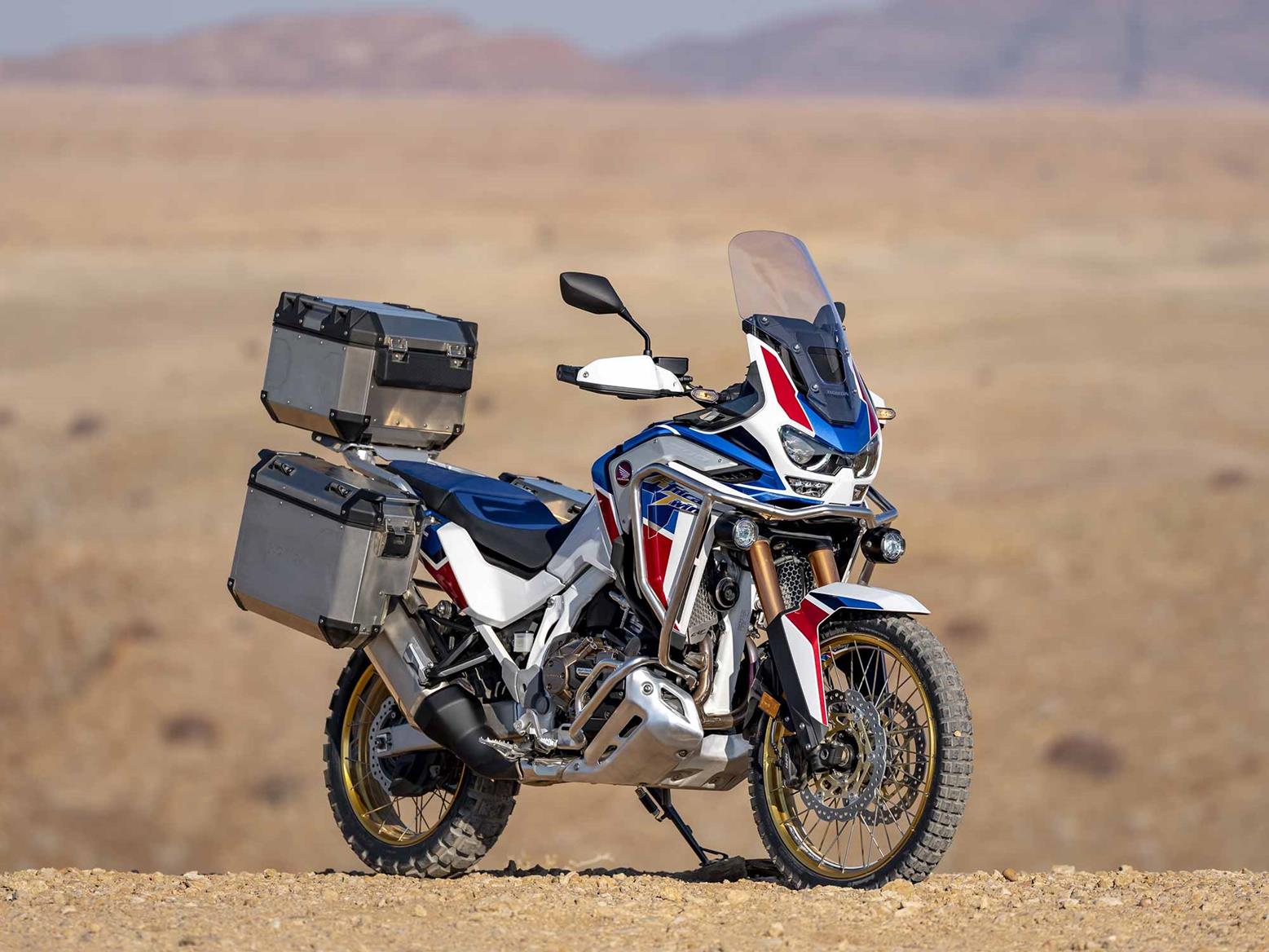 Honda CRF1100L Africa Twin Adventure Sport parked off-road Honda CRF1100L Africa Twin Adventure Sport parked off-road