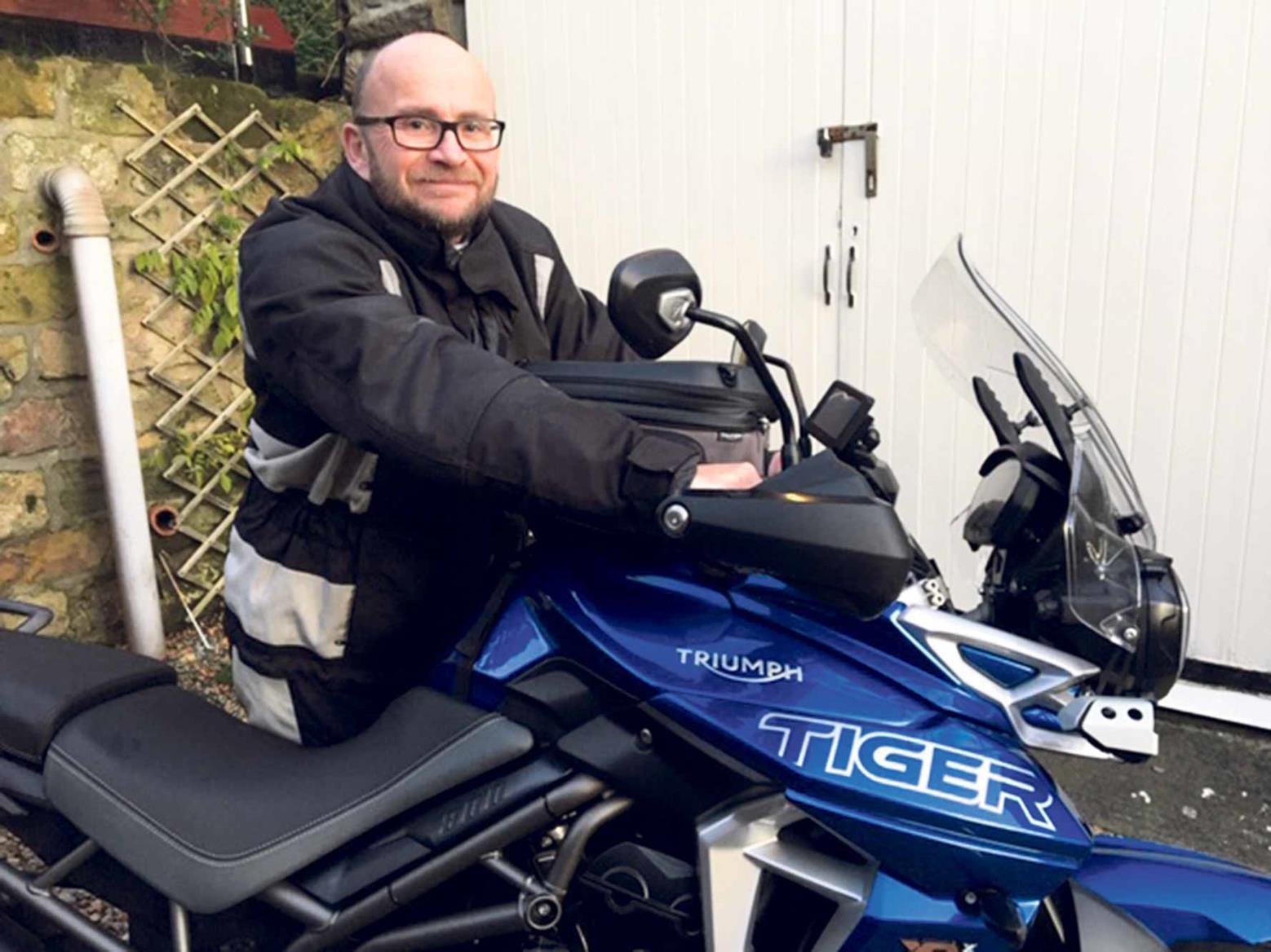 Dr Steve Johnson and his Triumph Tiger 800 XRX Dr Steve Johnson and his Triumph Tiger 800 XRX