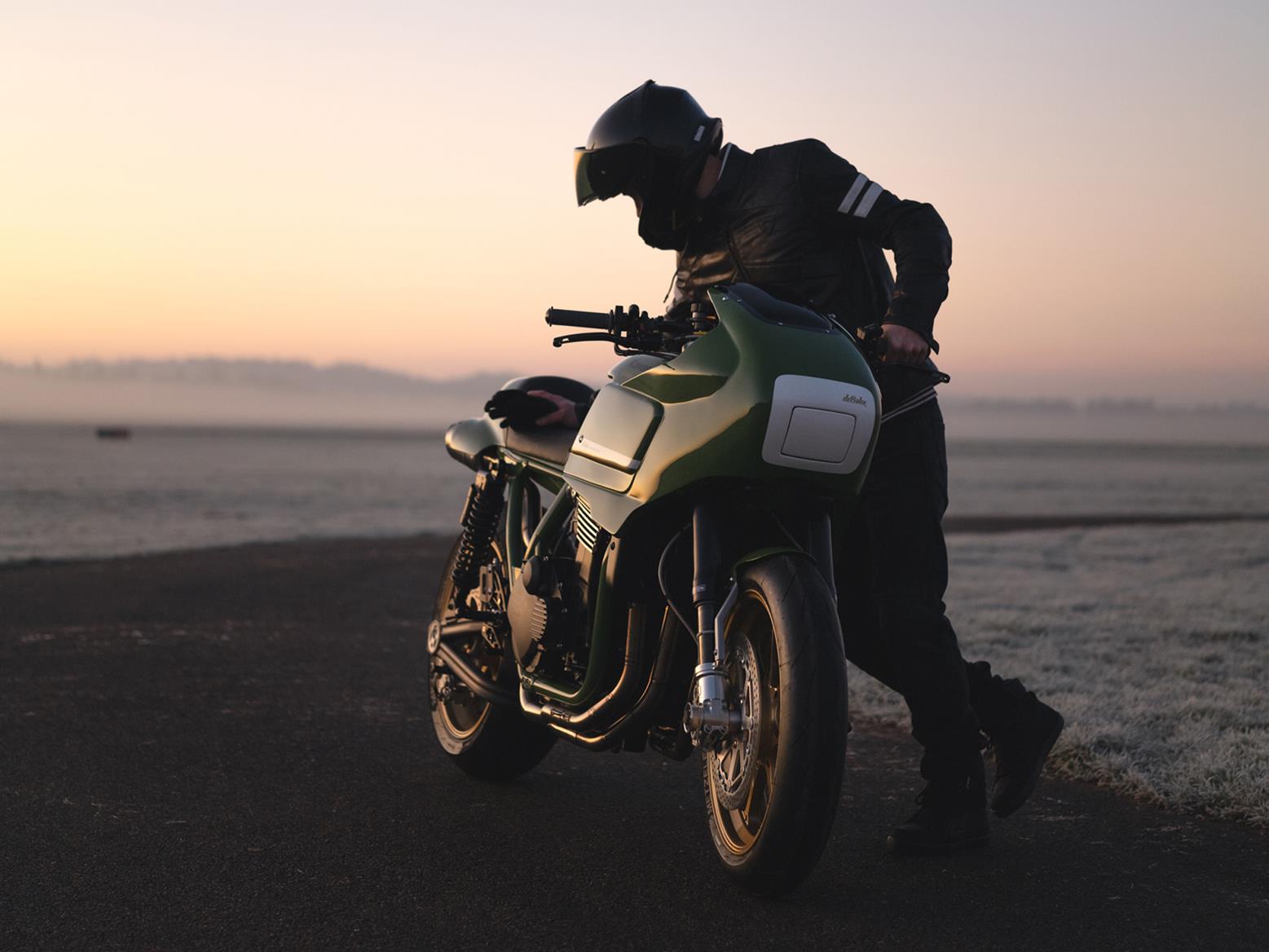 A person with the deBolex Kawasaki ZRX1200R A person with the deBolex Kawasaki ZRX1200R