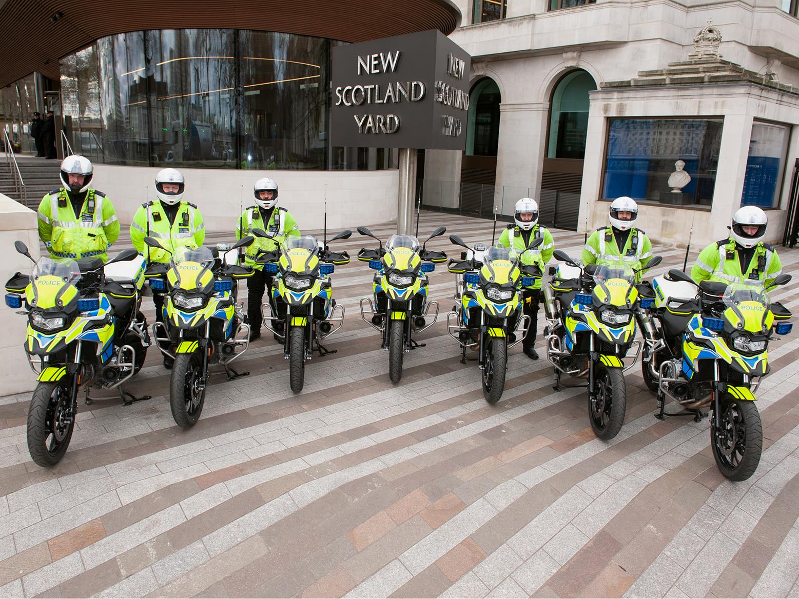 Met Police officers line up with BMW F750GS-Ps Met Police officers line up with BMW F750GS-Ps