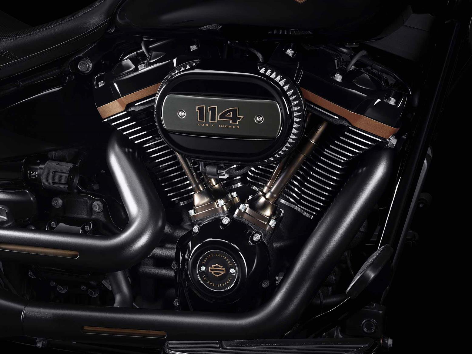 The powerful V-twin gets lashings of black and bronze The powerful V-twin gets lashings of black and bronze