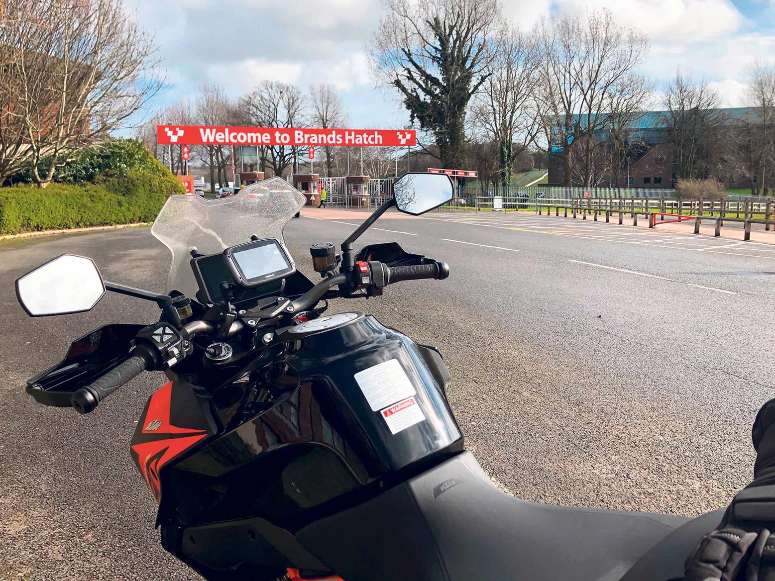 Parked up at Brands Hatch on the KTM 1290 Super Duke GT Parked up at Brands Hatch on the KTM 1290 Super Duke GT