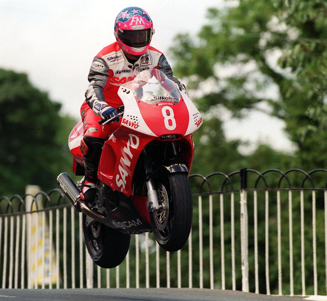 Jim Moodie in 1998 Production TT race Jim Moodie in 1998 Production TT race