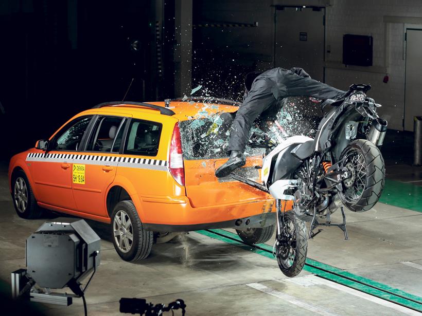 Bosch crashed 18 motorcycles to collect data