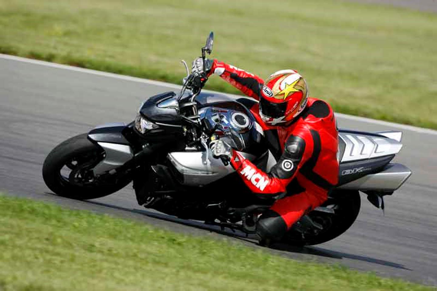 Suzuki B-King ridden with knee down