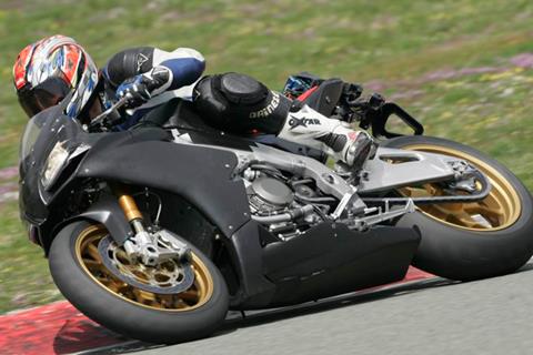 First pictures of Aprilia RSV4 motorcycle in road trim