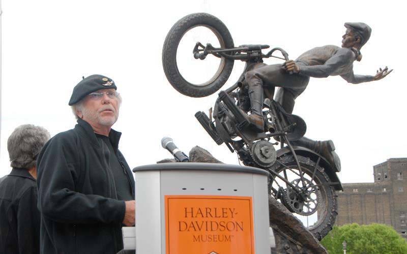 Willie G. Davidson unveils statue at Harley Davidson Museum