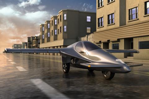 Futuristic flying bike video