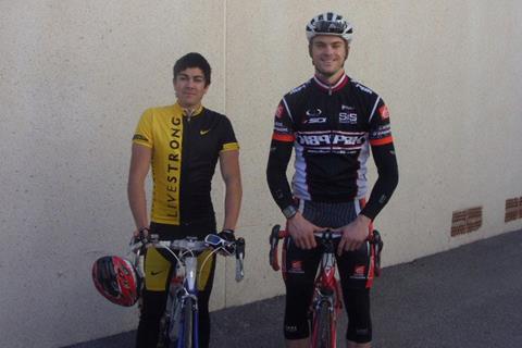 Gino Rea trains with BSB champ Leon Camier