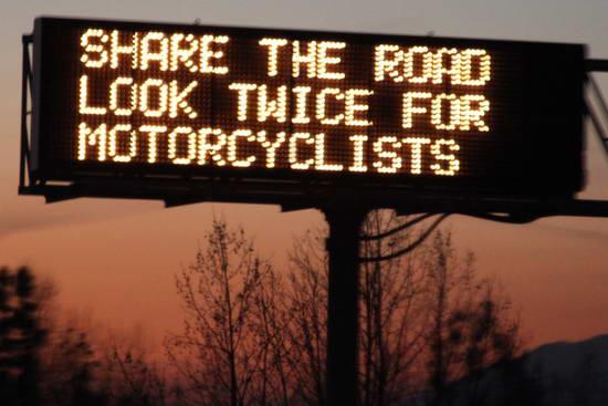 Motorcycle awareness message on signs across California | MCN