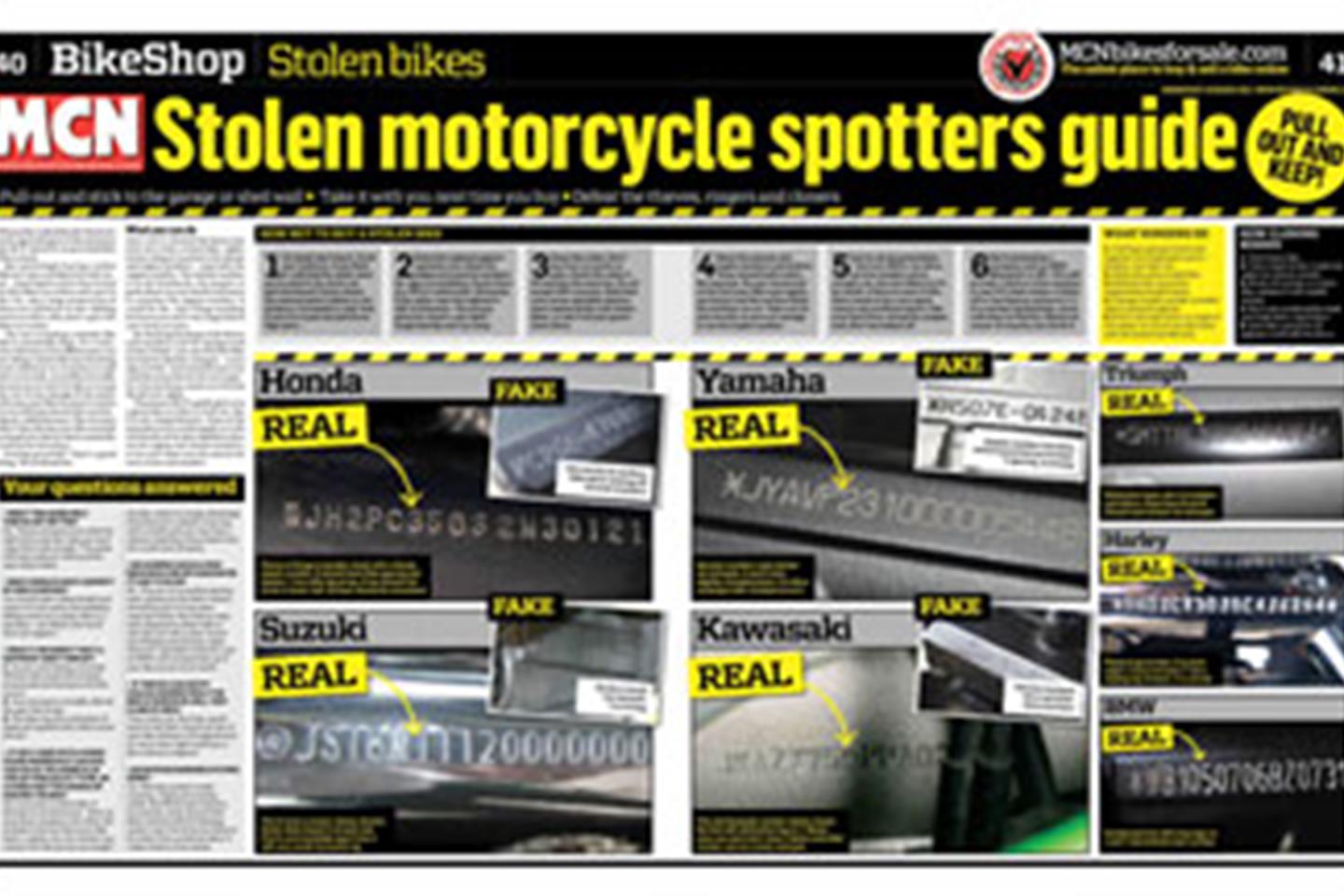 Stolen bike spotters guide time to check those chassis numbers... MCN