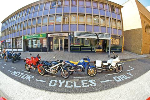 Biker fights for parking