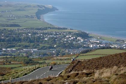 John McGuinness surrounded by the beautiful Isle of Man scenery in 2006