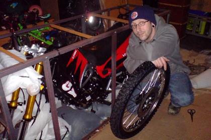 Abbott with his new Lifan GY200 enduro bike 