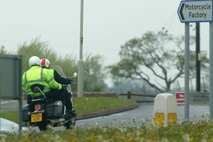 One of the 13 spy shots of the Triumph tourer