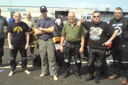 Some of the other riders straned at Heysham Docks