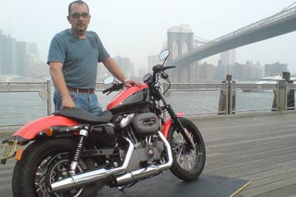 MCN Cheif Road Tester Trevor Franklin with the Harley-Davidosn Nightster