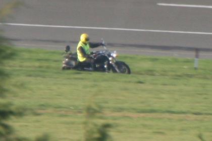 Spy shots of the Triumph 1500cc cruiser being tested - the motorcycle Triumph hopes will break the USA