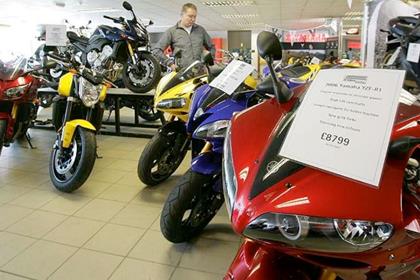 Motorcycle sales have dropped because of the poor weather