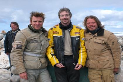 Keith Elgin with Ewan McGregor and Charley Boorman