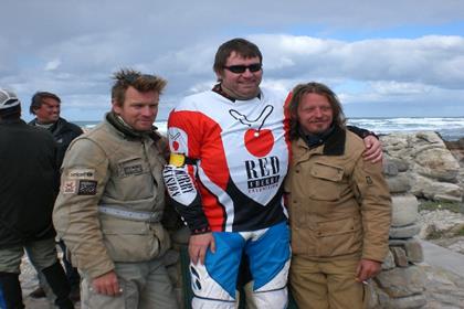 Paul Caunce with Ewan MCgregor and Charley Boorman