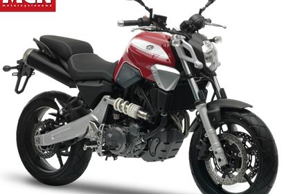 The distinctive new red colour for the 2008 Yamaha MT-03