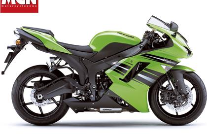 The 2008 Kawasaki ZX-6R in green