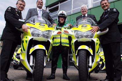 Rodger Dudding donated money towards St Johns' Ambulance motorcycle