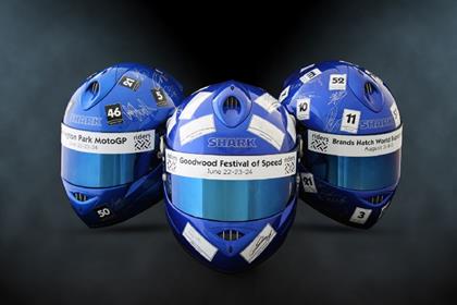 The Shark helmets will raise money for Riders for Health