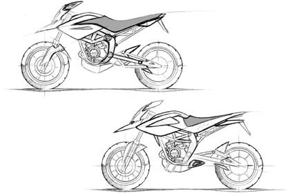 Motard inital sketches