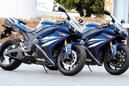 Properly insured? The Yamaha R1 on the right has non-standard tyres which could invalidate its policy