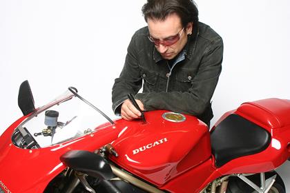 This Ducati 916 belonged to U2 frontman Bono and is signed and up for auction