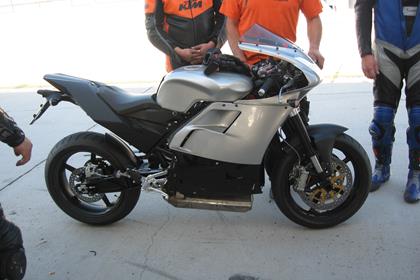 The KTM RC4 is seen here disguised in Cagiva Mito bodywork