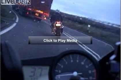 The video shows a motorcyclists reaching a top speed of 176mph