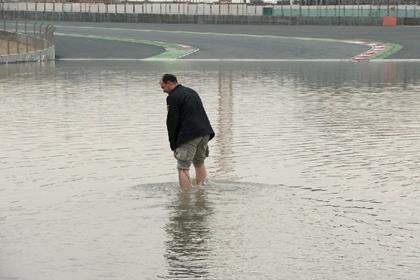 Part of the flooded circuit in Dubai