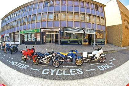 Motorcycle parking areas will no longer just be bays at the side of the road