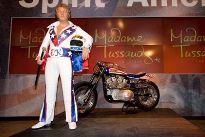 The waxwork of Evel will be on display with a 1972 Harley Davidson XR750