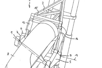 Just one of the drawings for the patent of BMW's uncrashable motorcycle