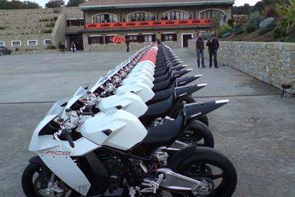 KTM's RC8 superbike at the launch in Spain