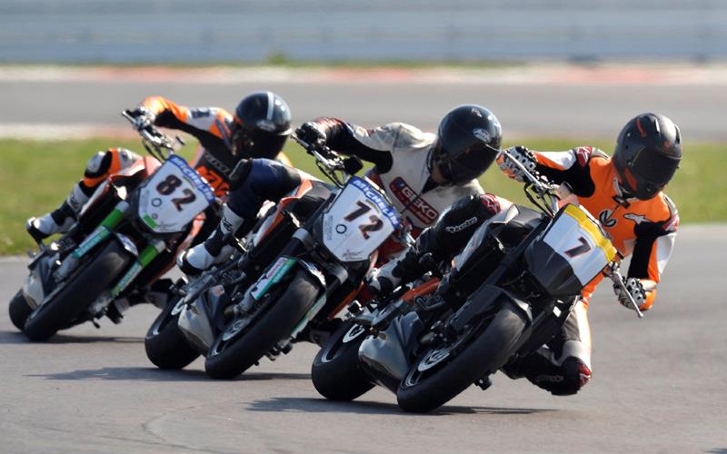 Michael Schumacher gets on his motorcycle, again