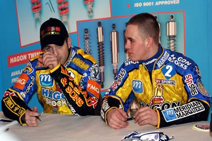 Speedway rider Lewis Bridger (right) was fined for assault