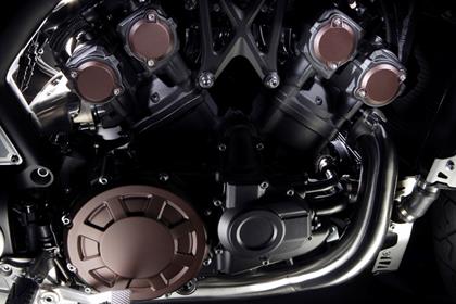 The V4 engine on the 2009 Yamaha V-Max features variable valve timing