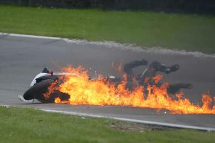 MCN's Yamaha R6 is no longer after a Brands Hatch track day fire