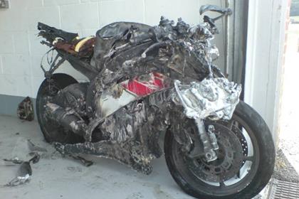 MCN's Yamaha R6 is no longer after a Brands Hatch track day fire